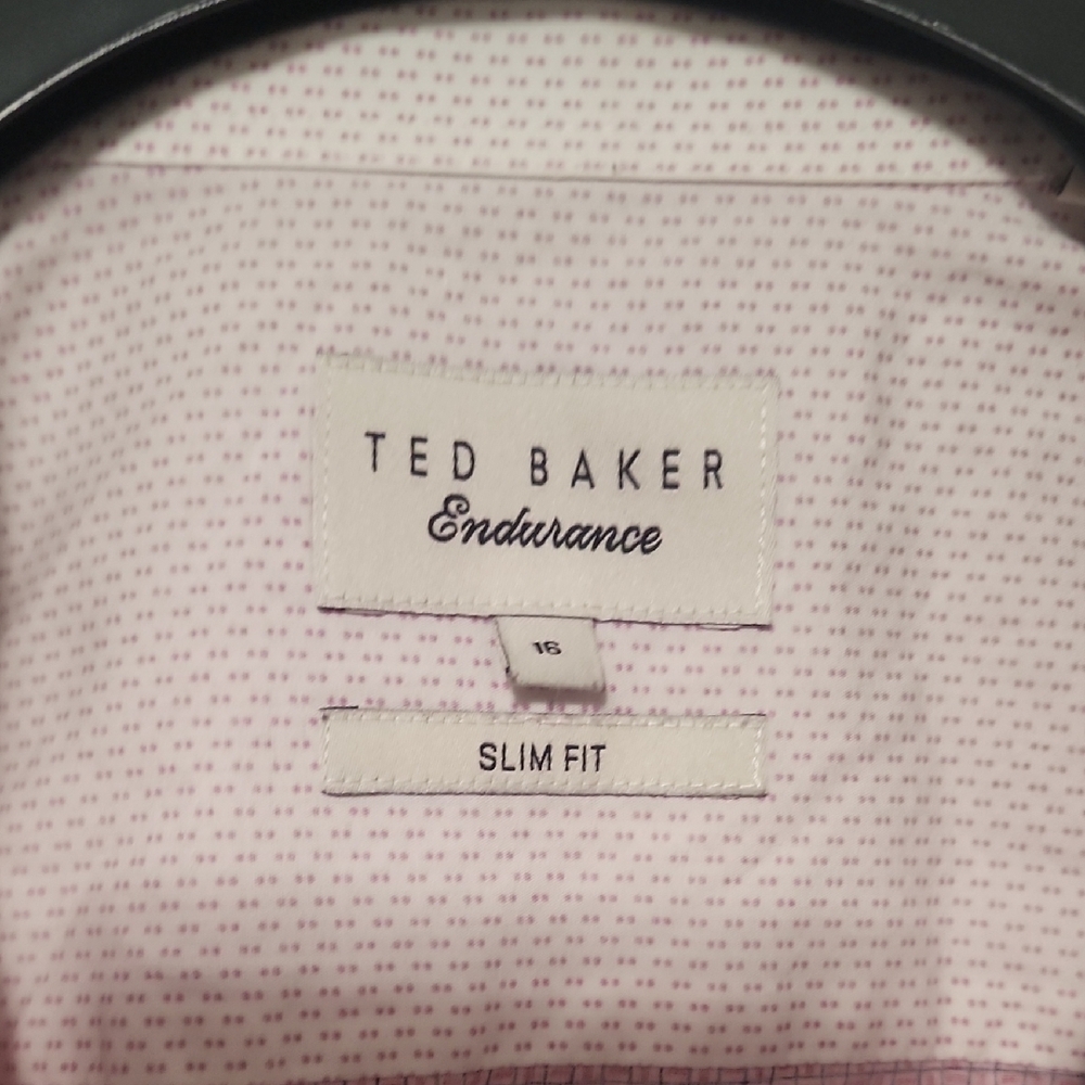 Ted Baker Endurance Slim Fit Pink Red Button Down Shirt Men’s - Picture 4 of 9